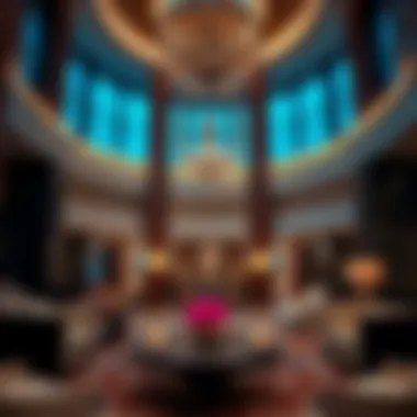 Upscale Hotel Lobby on Palm Jumeirah Luxurious hotel lobby designed for upscale guests