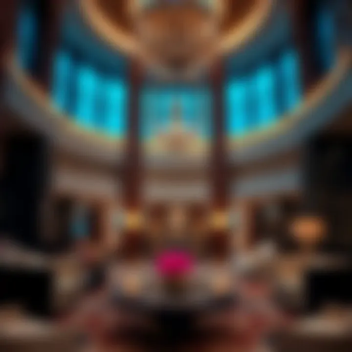 Upscale Hotel Lobby on Palm Jumeirah Luxurious hotel lobby designed for upscale guests