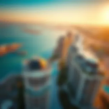 Aerial View of Palm Jumeirah Hotels Stunning aerial view of Palm Jumeirah showcasing luxury hotels