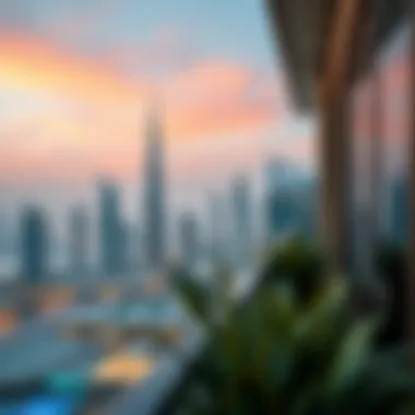 Stunning view of Dubai skyline from hotel balcony