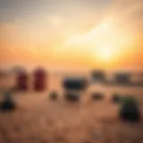 Vast desert landscape showcasing a serene BBQ spot