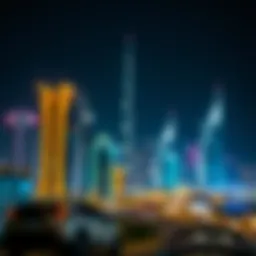 Dubai skyline during national holidays