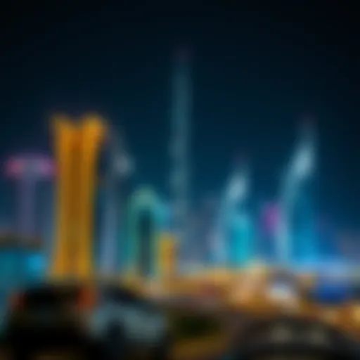 Dubai Skyline During National Holidays Dubai skyline during national holidays