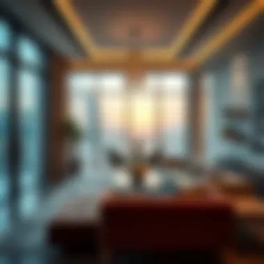 Luxurious interior of a modern apartment in Downtown Dubai