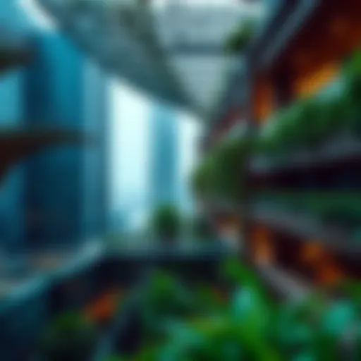 Sky Garden Architecture in Dubai A stunning view of a sky garden building in Dubai showcasing lush greenery and modern architecture.