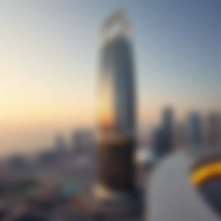 Panoramic view of The Bay Gate Tower showcasing its stunning architecture