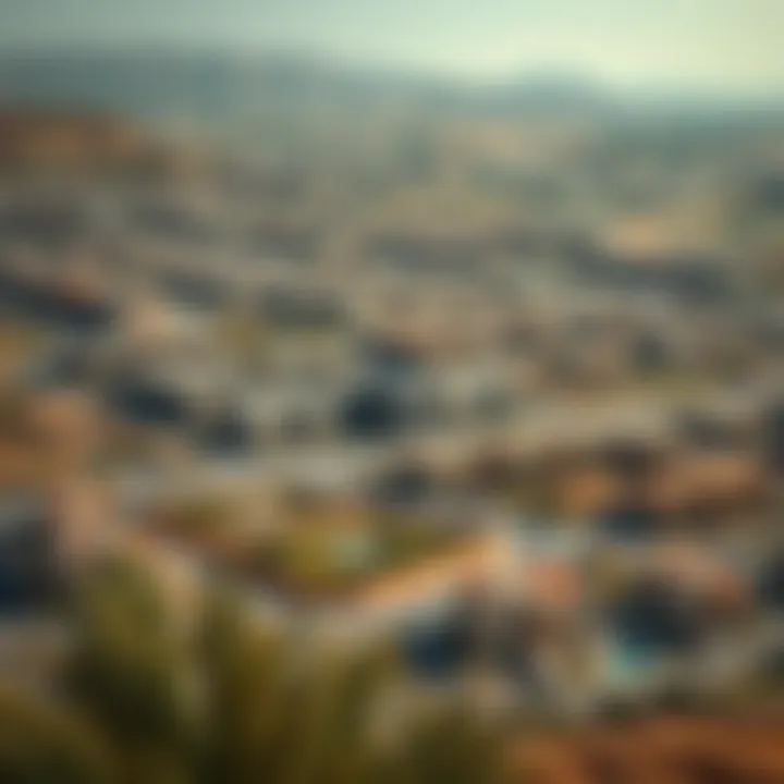 Aerial view showcasing the community layout of Dubai Hills