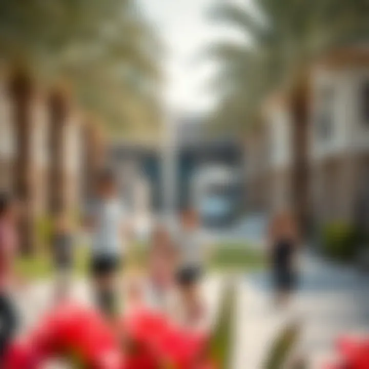 Vibrant community life in The Greens, with families enjoying recreational activities