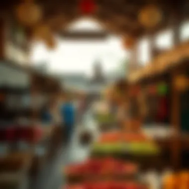 Market of Cultural Exchange A traditional market showcasing local crafts amidst modern influences