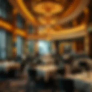 Luxurious restaurant interior featuring opulent decor and ambiance