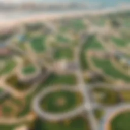 Aerial view of Umm Al Emarat Park showcasing green landscapes
