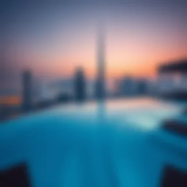 Infinity Pool with a View Luxurious infinity pool overlooking Dubai skyline