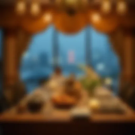 Traditional Iftar table setting in Dubai