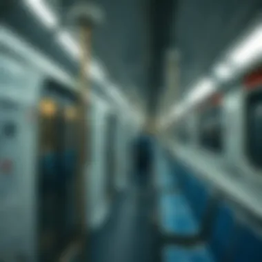 Passenger using Dubai Metro for efficient travel