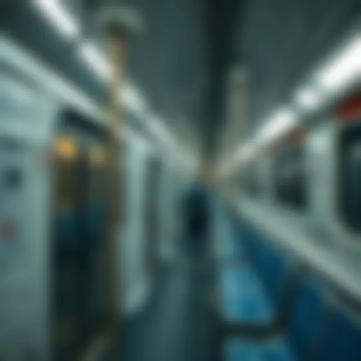 Passenger using Dubai Metro for efficient travel