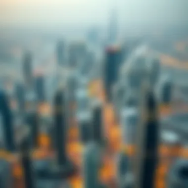 Overview of Dubai city skyline highlighting residential areas