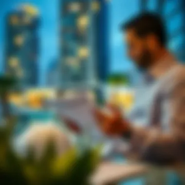 Person reviewing financial documents related to property