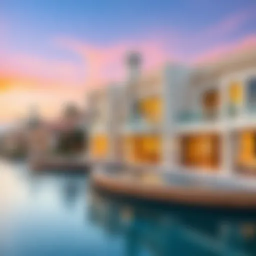 Luxurious Villas on Palm Jumeirah Scenic view of Palm Jumeirah properties with luxurious villas