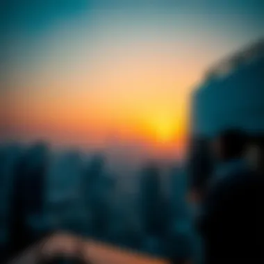 Sunset view from the Sky Track highlighting Dubai's skyline