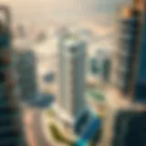 Aerial view of Zabeel Building showcasing its modern architectural design
