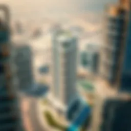 Aerial view of Zabeel Building showcasing its modern architectural design