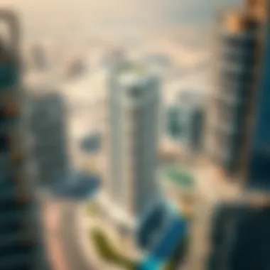 Aerial view of Zabeel Building showcasing its modern architectural design