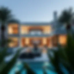 Luxurious villa in Dubai showcasing contemporary architecture