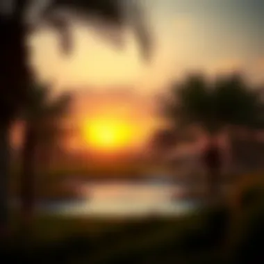 Stunning sunset view over Wasl Green Park